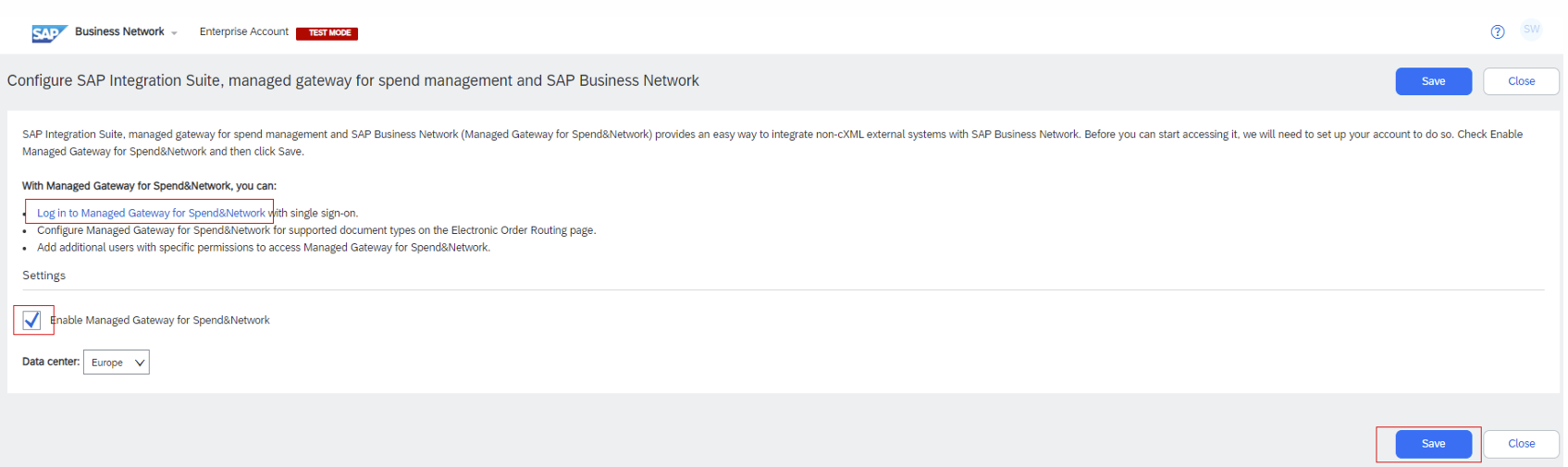 Managed Gateway Setup — Log in to Managed Gateway for Spend & Network